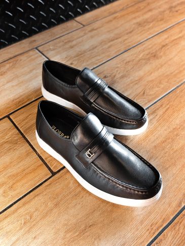 Casual leather shoes S830FLOBK