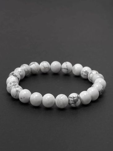 Howlite stone hand bracelet BRA106WH