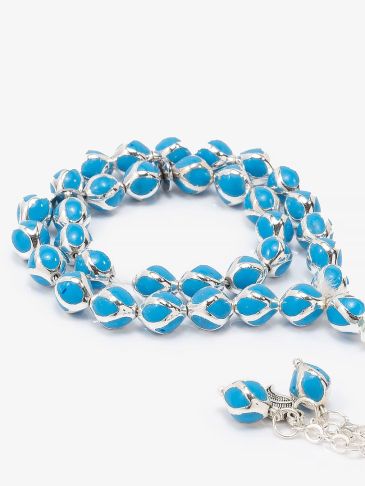 Mirrors blue rosary silver ROS5085BL