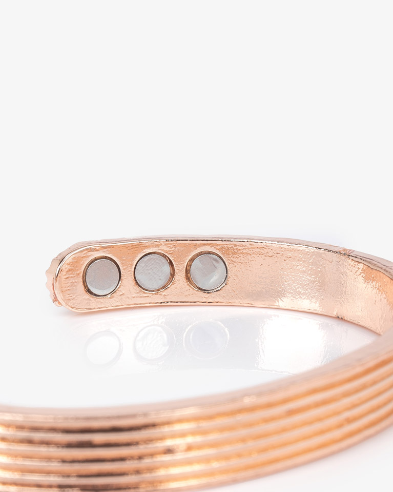 Rose Gold Striped Men&#39;s Wristband