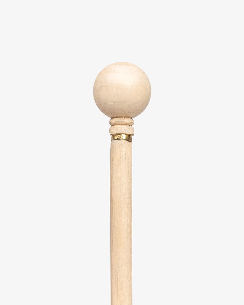 Crutch Stick Round Handle Natural Almond Wood