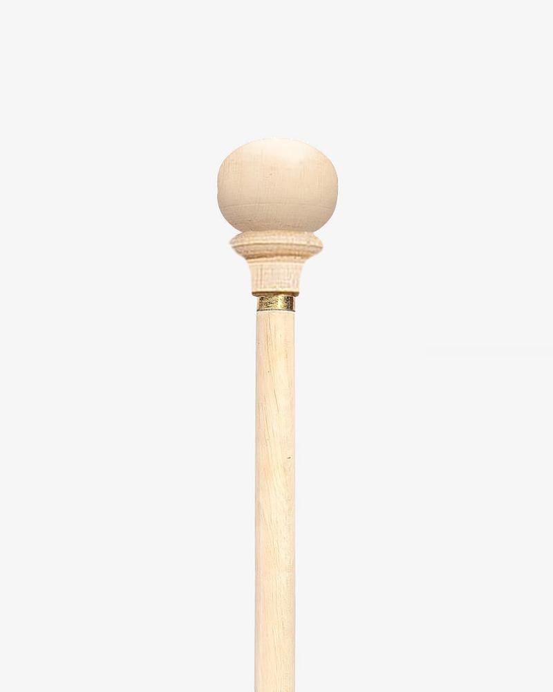 Crutch Stick Round Handle Natural Almond Wood